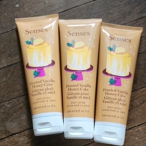 BUNDLE Set of 3 Avon Senses Frosted Vanilla Honey Cake Body Lotions - RARE
